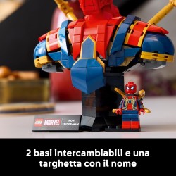 LEGO 76326 | Marvel Busto di Iron Spider-Man - Modellino da Esposizione per Adulti con 2 Braccia Mobili, Testa Girevole e Minif