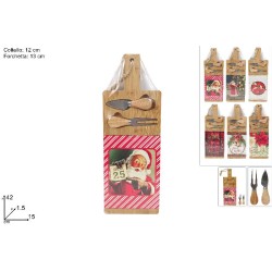 Tagliere legno e ceramica con accessori 15x42cm, modelli assortiti, 1 pezzo