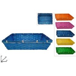 Cesto intrecciato 37 x 28 cm, colori assortiti, 1 pezzo