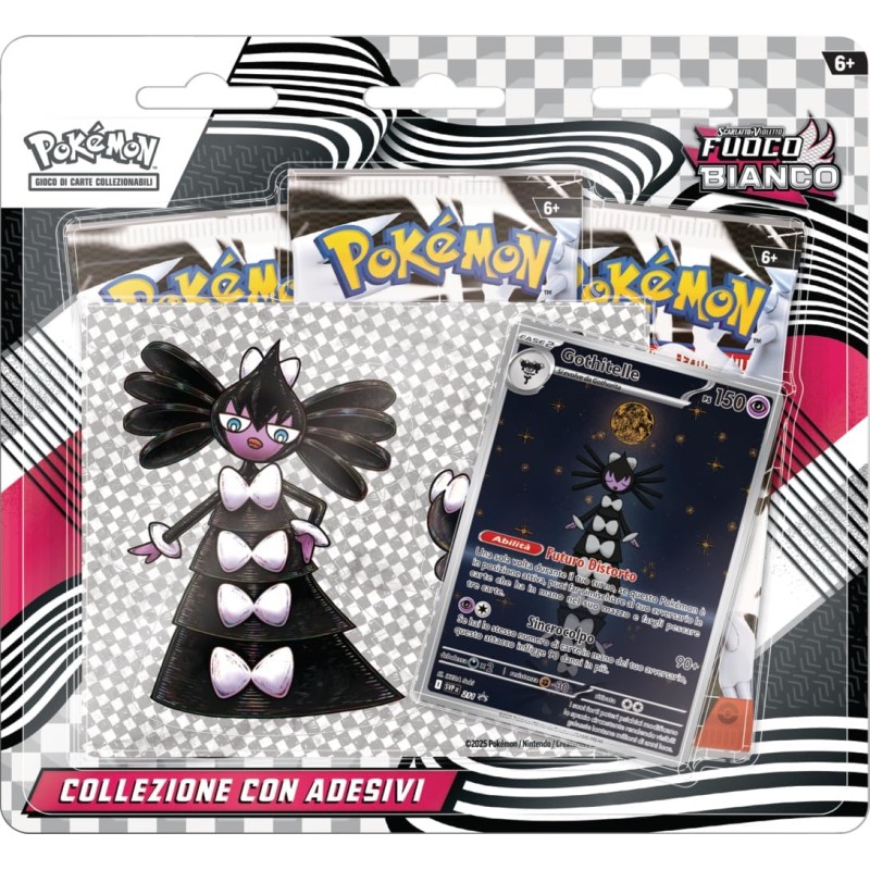 Pokémon: collezione con adesivi (Gothitelle) dell’espansione Scarlatto e Violetto - Fuoco Bianco del GCC (carta promozionale ol