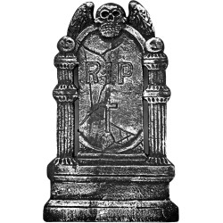 Widmann - Party Fashion - Lapide con teschio in bianco e nero, decorazione spaventosa per Halloween, 21067