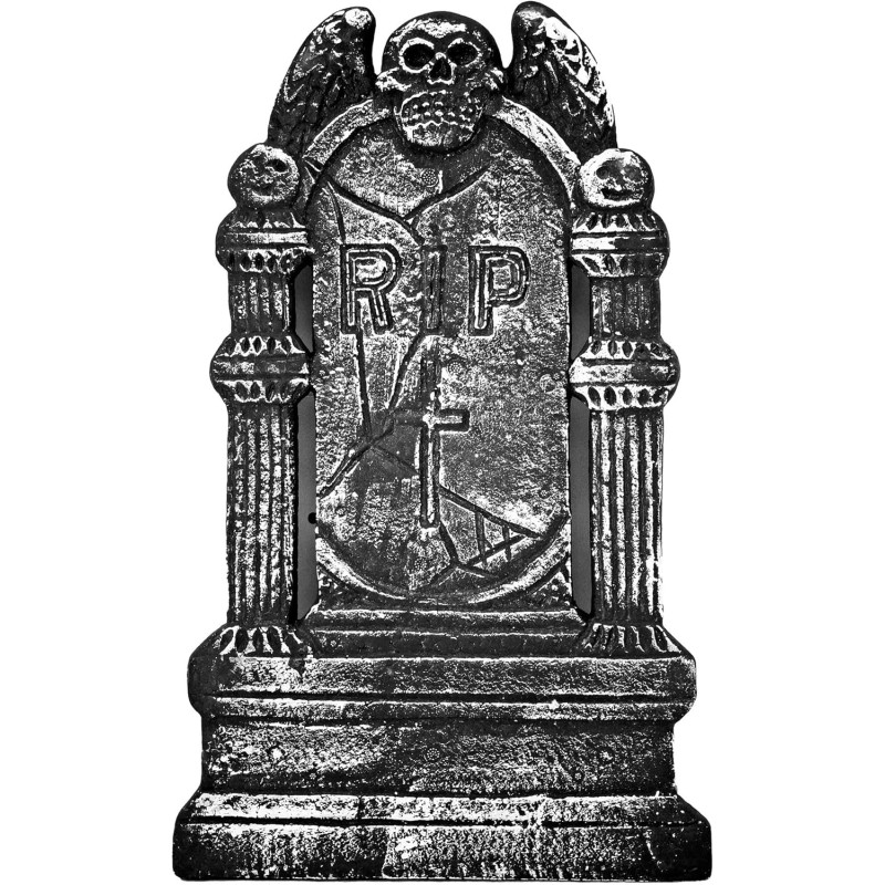 Widmann - Party Fashion - Lapide con teschio in bianco e nero, decorazione spaventosa per Halloween, 21067