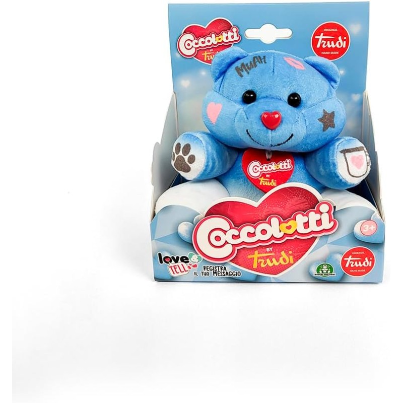 Trudi Coccolotto Blu Sky Love & Tell by Peluche idea regalo trend | 15x14,5x10 cm taglia XS