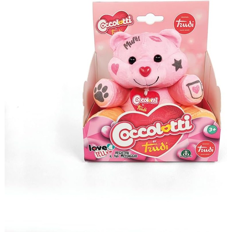 Trudi Coccolotto Rosa Honey Love & Tell by Peluche idea regalo trend | 15x14,5x10 cm taglia XS