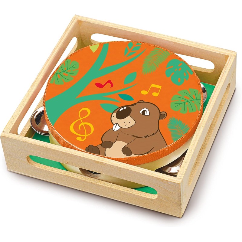 Sevi Tamburino con Scatola | Trudi by Giochi in Legno educativi Prima Infanzia | 17x17x5 cm Wood | Modello 88066