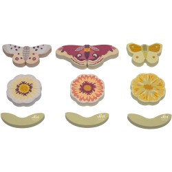 SEVI Mix & Match Fiori & Farfalle (15 pz) giocattoli educativi in legno, giochi 2+ | Nature Botanical | modello 83138