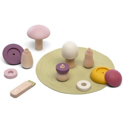 SEVI Mix & Match Funghetti (17 pz) giocattoli educativi in legno, giochi 2+ | Nature Botanical | modello 83139