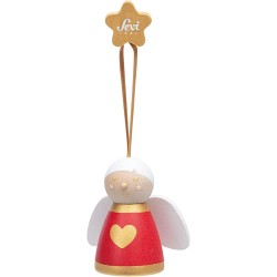 Set Decorazioni natalizie rosse (3 pz.) | Sevi | Decorazioni albero di Natale in legno. Collezione artigianale | 28x15,5x5 cm |