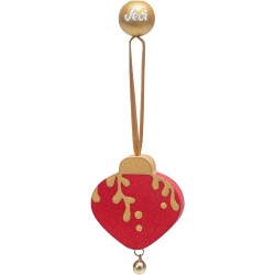 Set Decorazioni natalizie rosse (3 pz.) | Sevi | Decorazioni albero di Natale in legno. Collezione artigianale | 28x15,5x5 cm |