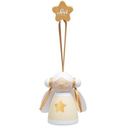 Set Decorazioni natalizie bianche (3 pz.) | Sevi | Decorazioni albero di Natale in legno. Collezione artigianale | 28x15,5x5 cm