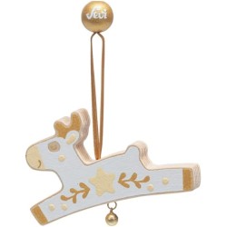 Set Decorazioni natalizie bianche (3 pz.) | Sevi | Decorazioni albero di Natale in legno. Collezione artigianale | 28x15,5x5 cm