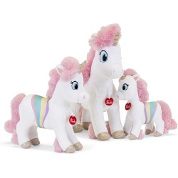Trudi Unicorno Leslie Peluche unicorno arcobaleno, regalo bambini compleanno | 28x34x11 cm taglia M | Fantasy Unicorn collectio