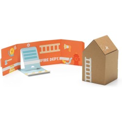 Sevi Seviland Pompieri (8 pz + casetta) Giochi in legno educativi bambini dai 3 anni multiattività | 20x13x12,5 cm | Collezione