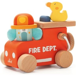 Sevi Seviland Pompieri (8 pz + casetta) Giochi in legno educativi bambini dai 3 anni multiattività | 20x13x12,5 cm | Collezione