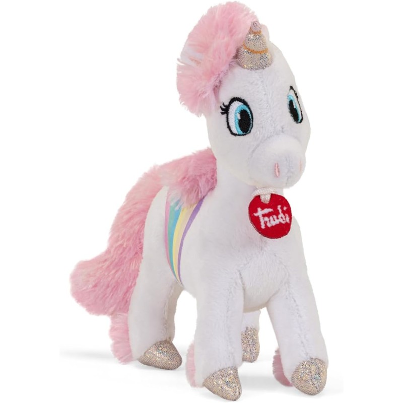 Trudi Trudino Unicorno bianco Peluche unicorno arcobaleno, regalo bambini compleanno | 18x19x6 cm taglia XS | Fantasy Unicorn c