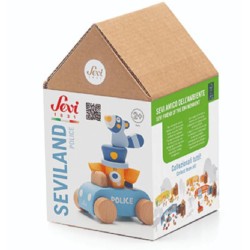 Sevi Seviland Il Magico mondo di Seviland, Playset in legno Set Polizia, 83094