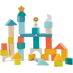 Trudi Set Cubetti Astronauta con secchiello (37 pz) by Sevi | Giochi in legno per bambini. Giocattoli impilabili Sevi | 18x18x1