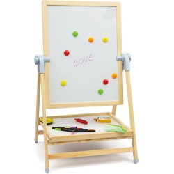 Sevi Lavagna bifacciale da Terra | Trudi by Giochi in Legno educativi Prima Infanzia. Costruzioni e Giocattoli | 45x60x115 cm W