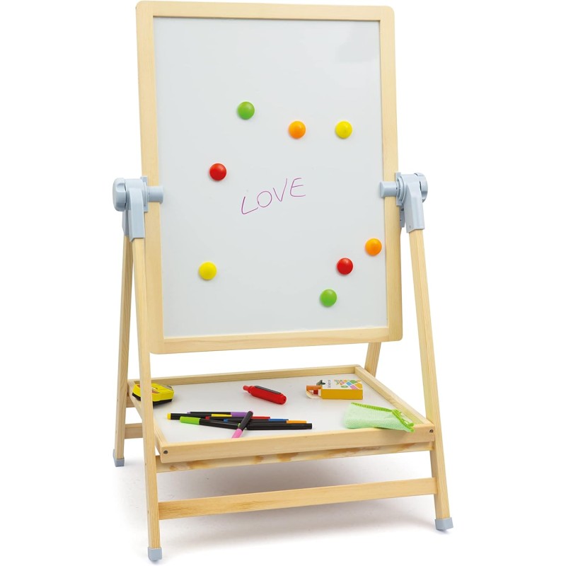 Sevi Lavagna bifacciale da Terra | Trudi by Giochi in Legno educativi Prima Infanzia. Costruzioni e Giocattoli | 45x60x115 cm W