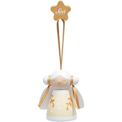 Angioletto Lei bianco | Sevi | Decorazioni albero di Natale in legno. Collezione artigianale | 9x15,5x5 cm | Decorazioni natali
