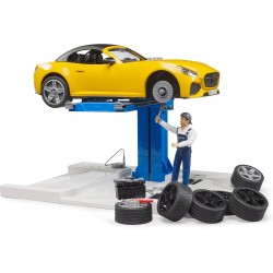 BRUDER 62112 - Bworld Centro assistenza auto con Roadster - 1:16 officina, meccanico, da corsa