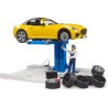 BRUDER 62112 - Bworld Centro assistenza auto con Roadster - 1:16 officina, meccanico, da corsa