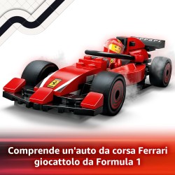 LEGO 60443 City Pit Stop e Meccanici con Monoposto Ferrari F1 - Kit Officina da Costruire con Macchina Giocattolo, Minifigure e
