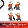 LEGO 60443 City Pit Stop e Meccanici con Monoposto Ferrari F1 - Kit Officina da Costruire con Macchina Giocattolo, Minifigure e