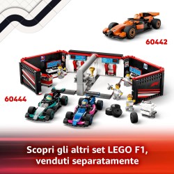 LEGO 60443 City Pit Stop e Meccanici con Monoposto Ferrari F1 - Kit Officina da Costruire con Macchina Giocattolo, Minifigure e