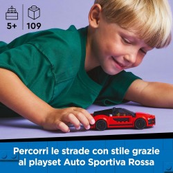 LEGO 60448 City Auto Sportiva Rossa - Macchina Giocattolo da Corsa - Include Minifigure e Accessori