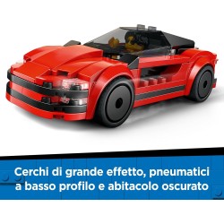 LEGO 60448 City Auto Sportiva Rossa - Macchina Giocattolo da Corsa - Include Minifigure e Accessori