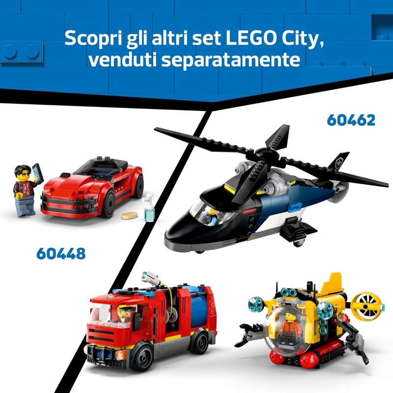 LEGO 60448 City Auto Sportiva Rossa Macchina Giocattolo da Corsa
