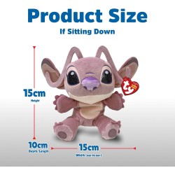 TY Floppy - Collezione Disney Lilo & Stitch, Angel, Morbido Peluche da Collezionare, Idea Regalo per Grandi e Piccini - 20 cm -