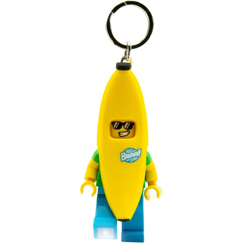 LEGO 520724 Iconico Portachiavi Torcia Uomo Banana - Altezza 76 mm (KE184) - 2 batterie CR2025 incluse