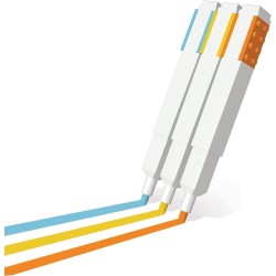 IQ LEGO 51685 cancelleria - pacchetto da 3 evidenziatori - arancione, giallo, azzurro