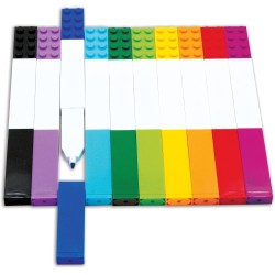 LEGO 53101 Iconic Articoli da Scrittura confezione da 10: Creativo Penna a Gel Asciugatura Rapida con Piastrella LEGO - Set di 