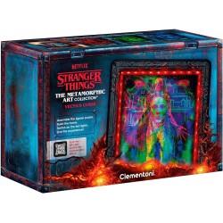 Clementoni - Stranger Things Metamorphic Art Collection - Vecna s Curse, Quadro Interattivo 520 Pezzi con Cornice e LED RGB, Il