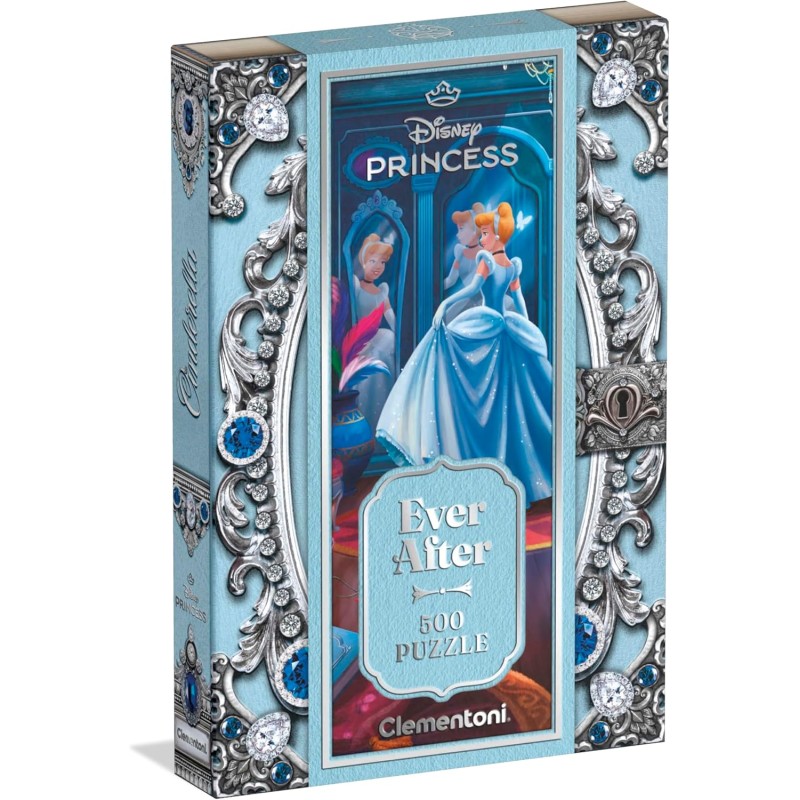 Clementoni - Puzzle 500 Pz, Ever After Collection Tema Disney Princess Cenerentola, Illustrazione Artistica da Collezione, Box 