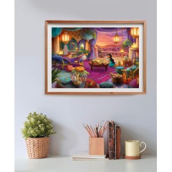 Clementoni - Puzzle 500 Pezzi, Ever After Collection Tema Disney Princess Jasmine, Illustrazione Artistica da Collezione, Box E
