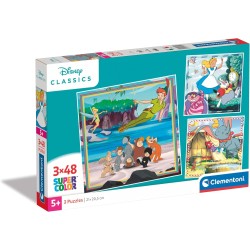 Clementoni - 25302 - Supercolor Puzzle - Disney Classics - 3x48 Pezzi (Include 3 Puzzle Da 48 Pezzi) - Puzzle Bambini 5 Anni, P
