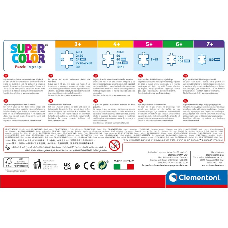 Clementoni - 25302 - Supercolor Puzzle - Disney Classics - 3x48 Pezzi ...