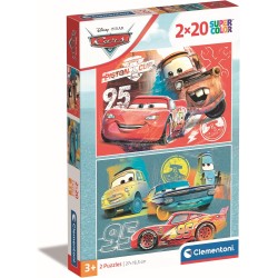 Clementoni - 24808 - Supercolor Puzzle - Disney Cars - 2x20 Pezzi (Include 2 Puzzle Da 20 Pezzi) - Puzzle Bambini 3 Anni Carton