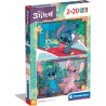 Clementoni - 24809 Disney Stitch Supercolor 2x20 (Include 2 da 20 Pezzi) Bambini 3 Anni, Puzzle Cartoni Animati, Made in Italy