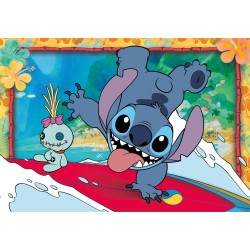 Clementoni - 24809 Disney Stitch Supercolor 2x20 (Include 2 da 20 Pezzi) Bambini 3 Anni, Puzzle Cartoni Animati, Made in Italy
