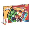 Clementoni - 24829 Puzzle 24 Pezzi Supercolor, per Bambini 3+ Anni, Illustrazione Marvel Iron Man and his Awesome Friends, Made