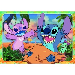 Clementoni - 26596 Disney Stitch Supercolor 60 Maxi Pezzi, Bambini 4 Anni, Cartoni Animati, Puzzle, Made in Italy