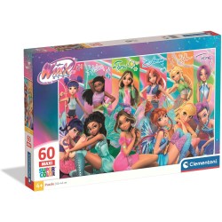 Clementoni - 26301 Puzzle 60 Pezzi Supercolor, per Bambini 4+ Anni, Illustrazione con Personaggi dal Cartone Winx Club, Made in
