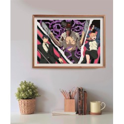 Clementoni - 35606 Puzzle 500 Pezzi Cube per Adulti e Ragazzi, Collection, Illustrazione Chainsaw Man, Poster Incluso, Made in 