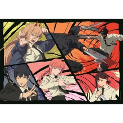 Clementoni - 35607 Puzzle 500 Pezzi Cube per Adulti e Ragazzi, Collection, Illustrazione Chainsaw Man, Poster Incluso, Made in 