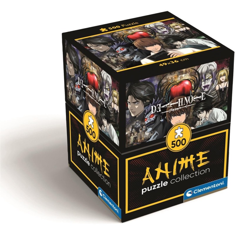 Clementoni - 35608 Puzzle 500 Pezzi Cube per Adulti e Ragazzi, Collection, Illustrazione Death Note, Poster Incluso, Made in It